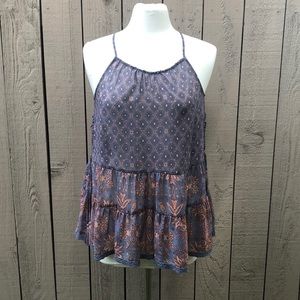 Boho Print Ruffle Tank